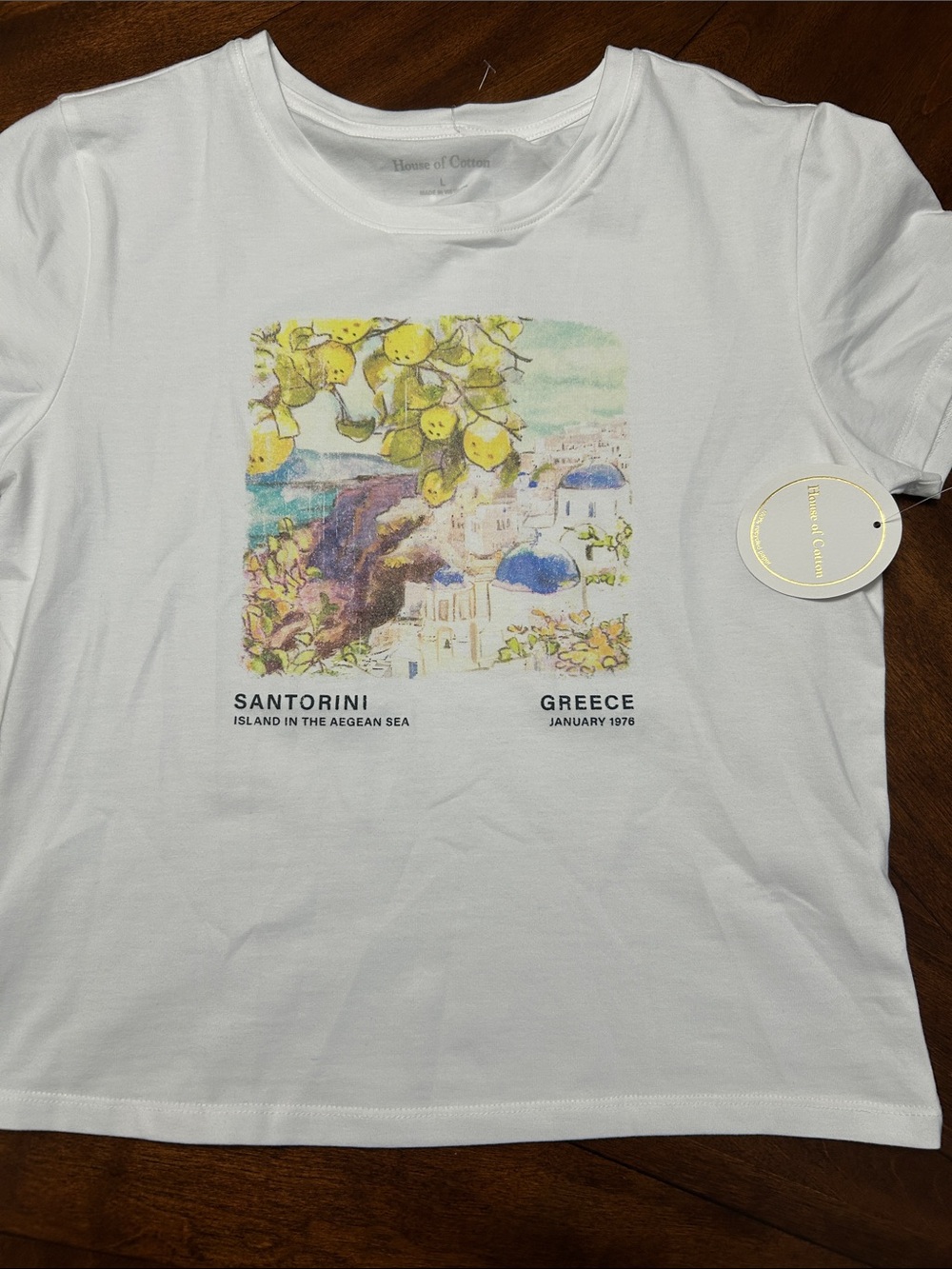 White Santorini Graphic Short Sleeve Tee